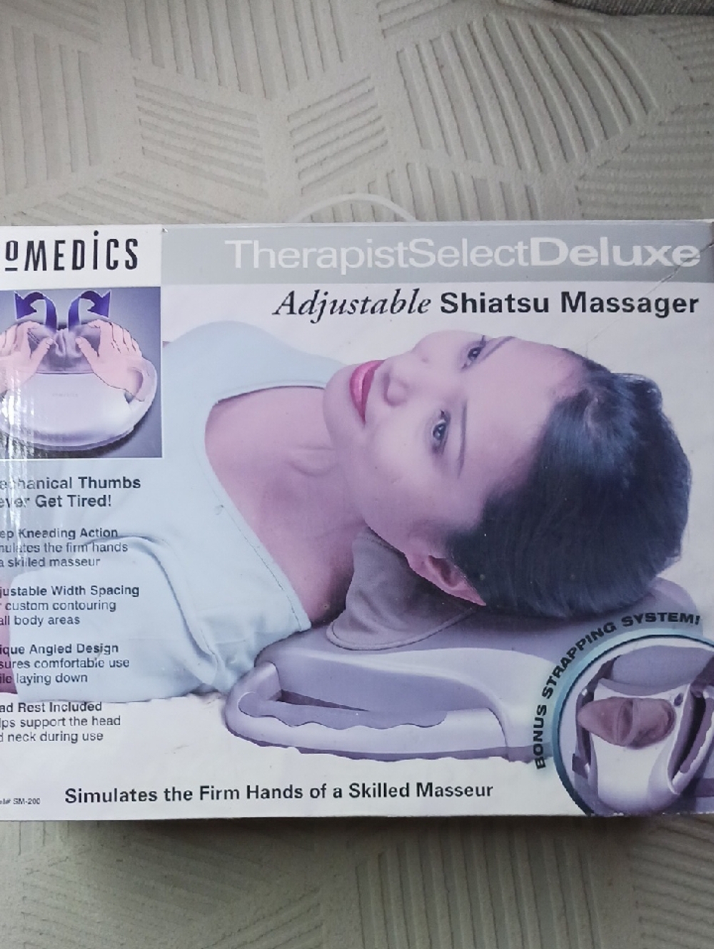 Homedics TherapistSelect Deluxe Adjustable Shiatsu Massager - White & Purple